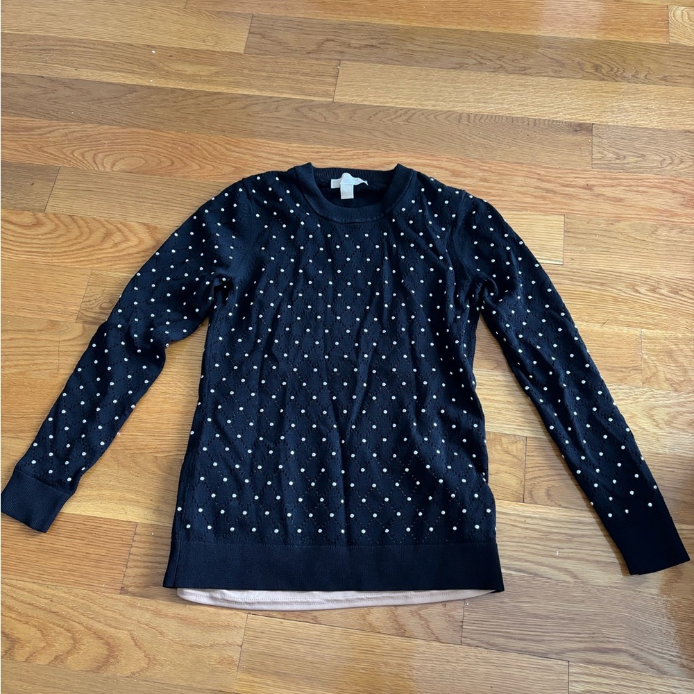 Black Sweater with Metal Stud Embellishments